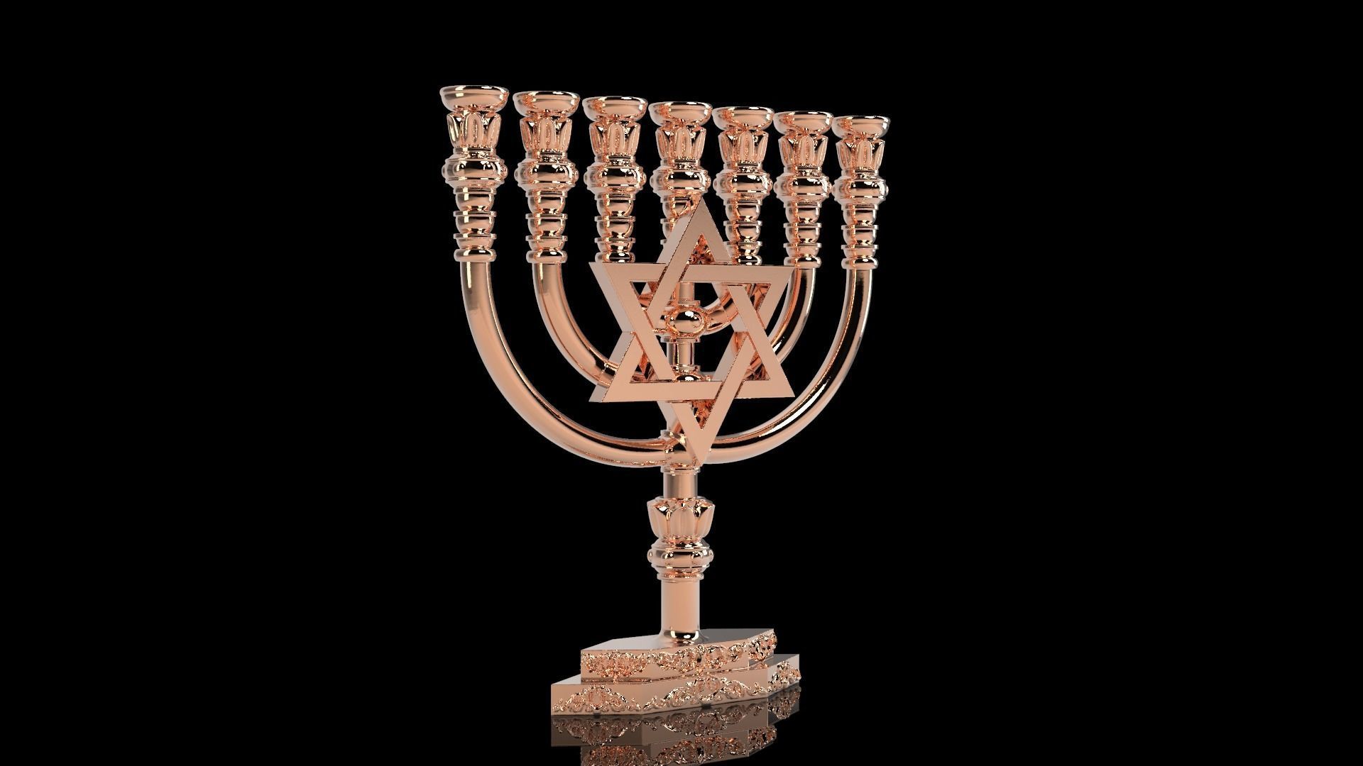 Temple menorah 3D print model_6