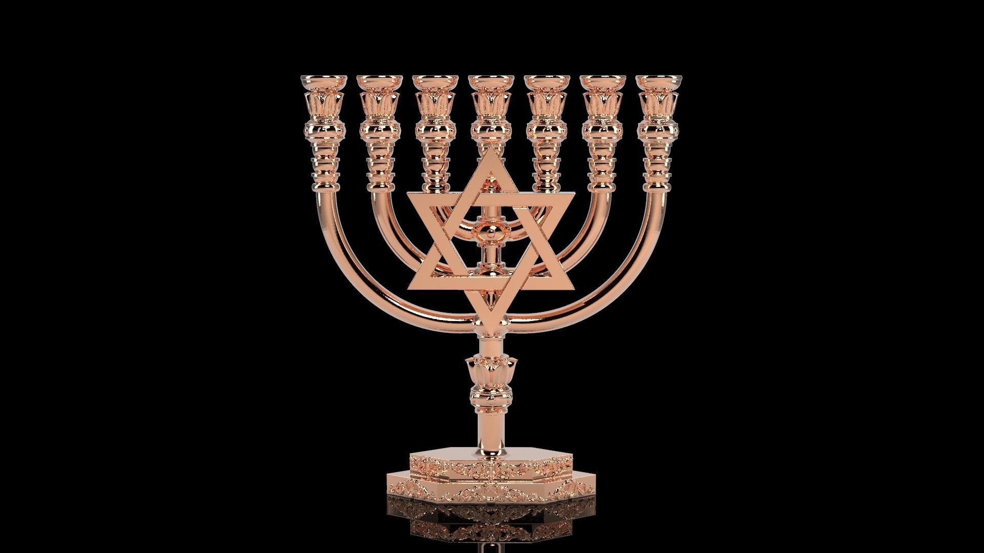 Temple menorah 3D print model_4