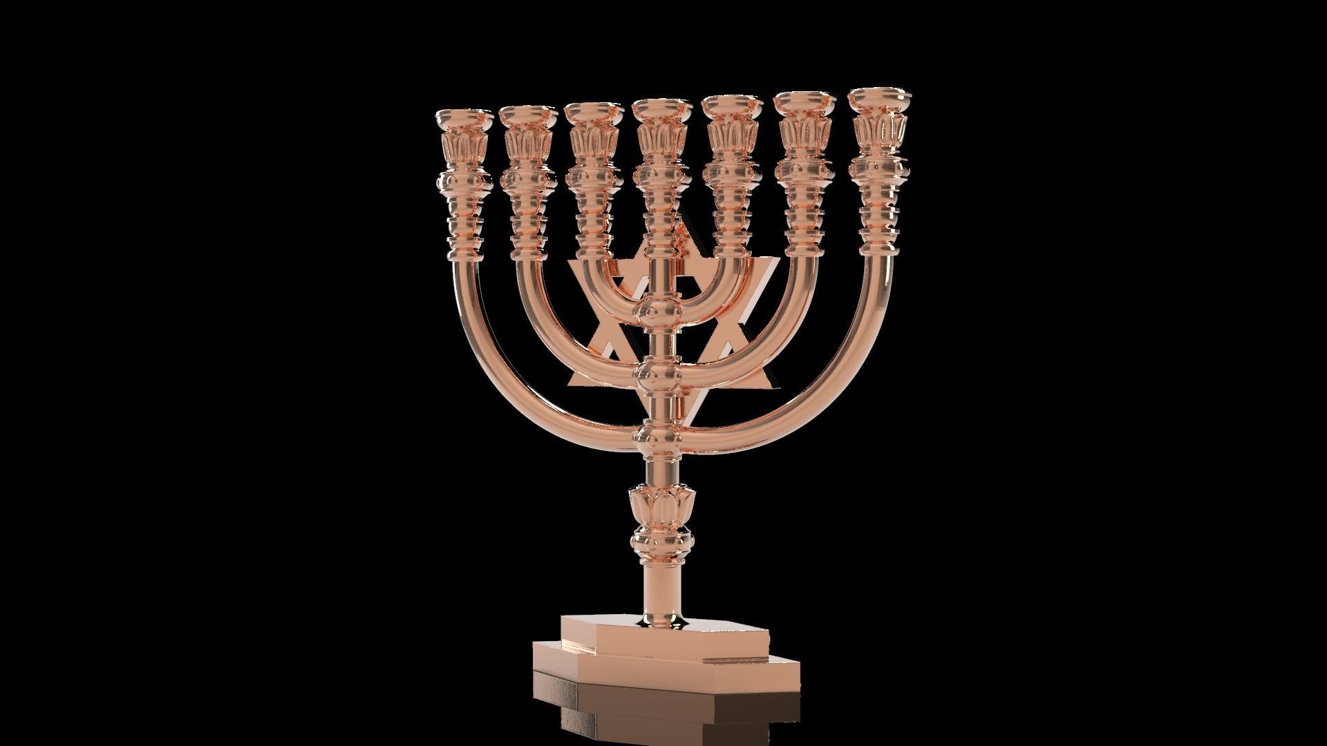 Temple menorah 3D print model_7