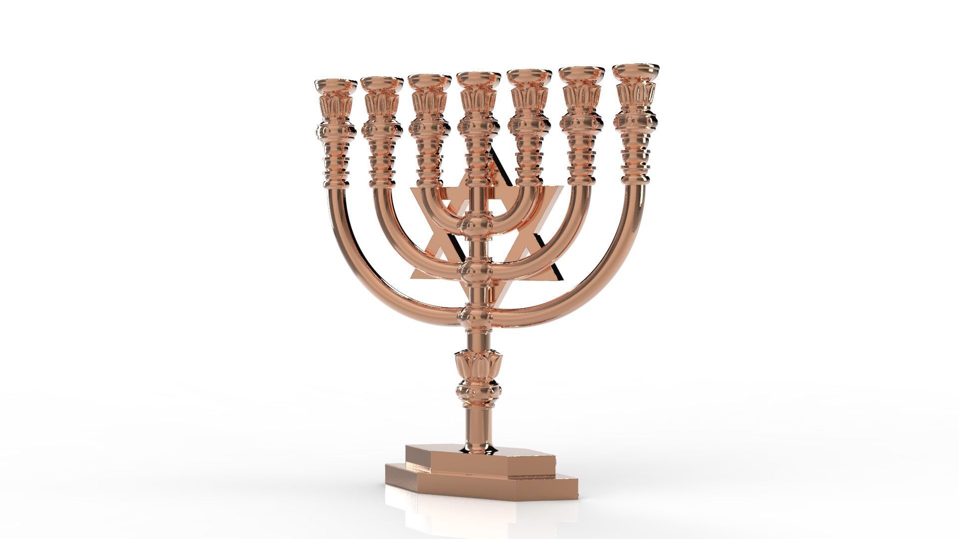 Temple menorah 3D print model_3