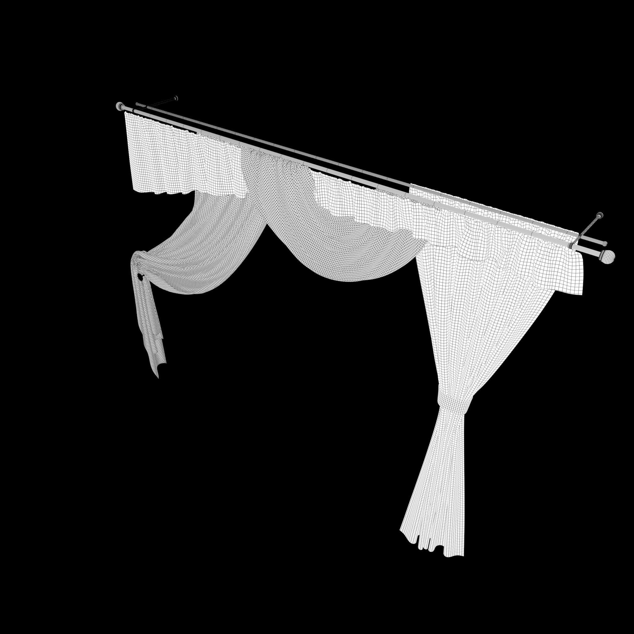 Window Curtains Free low-poly 3D model_12