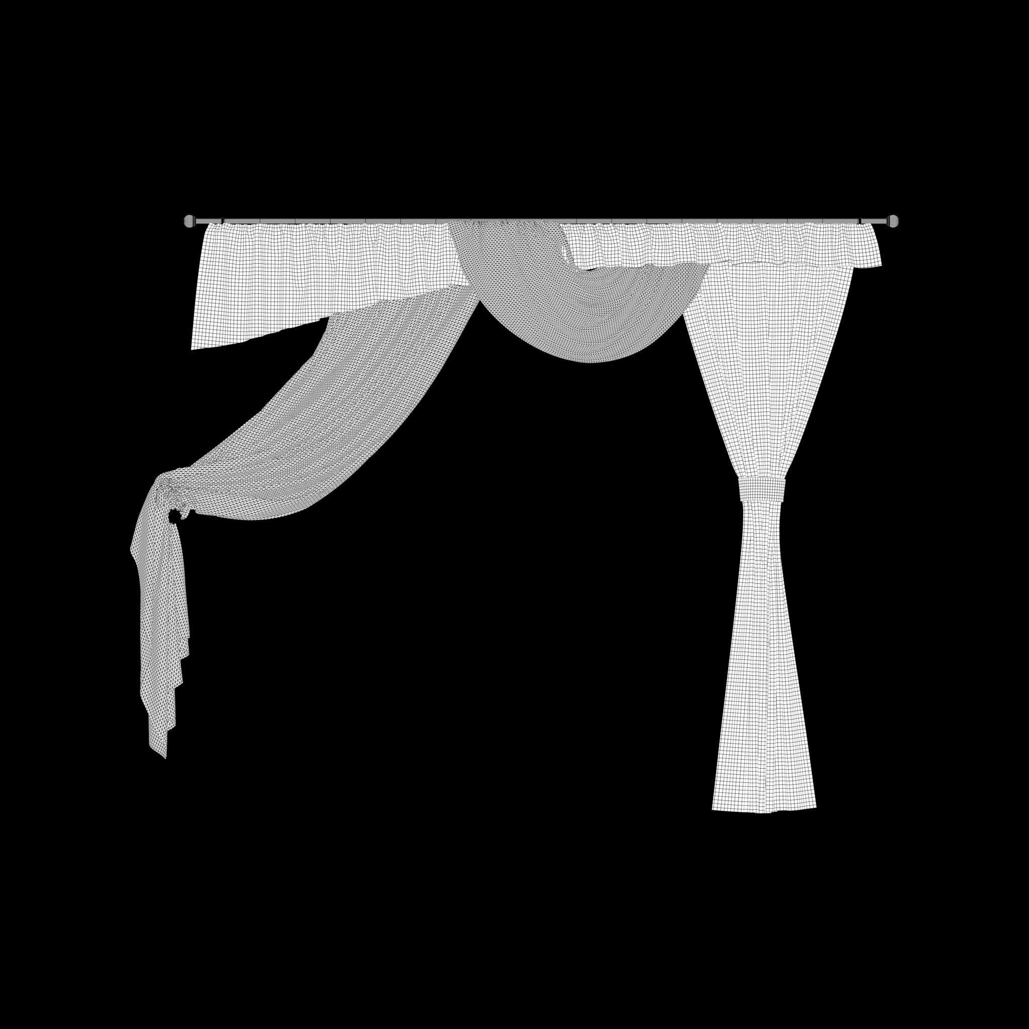 Window Curtains Free low-poly 3D model_10