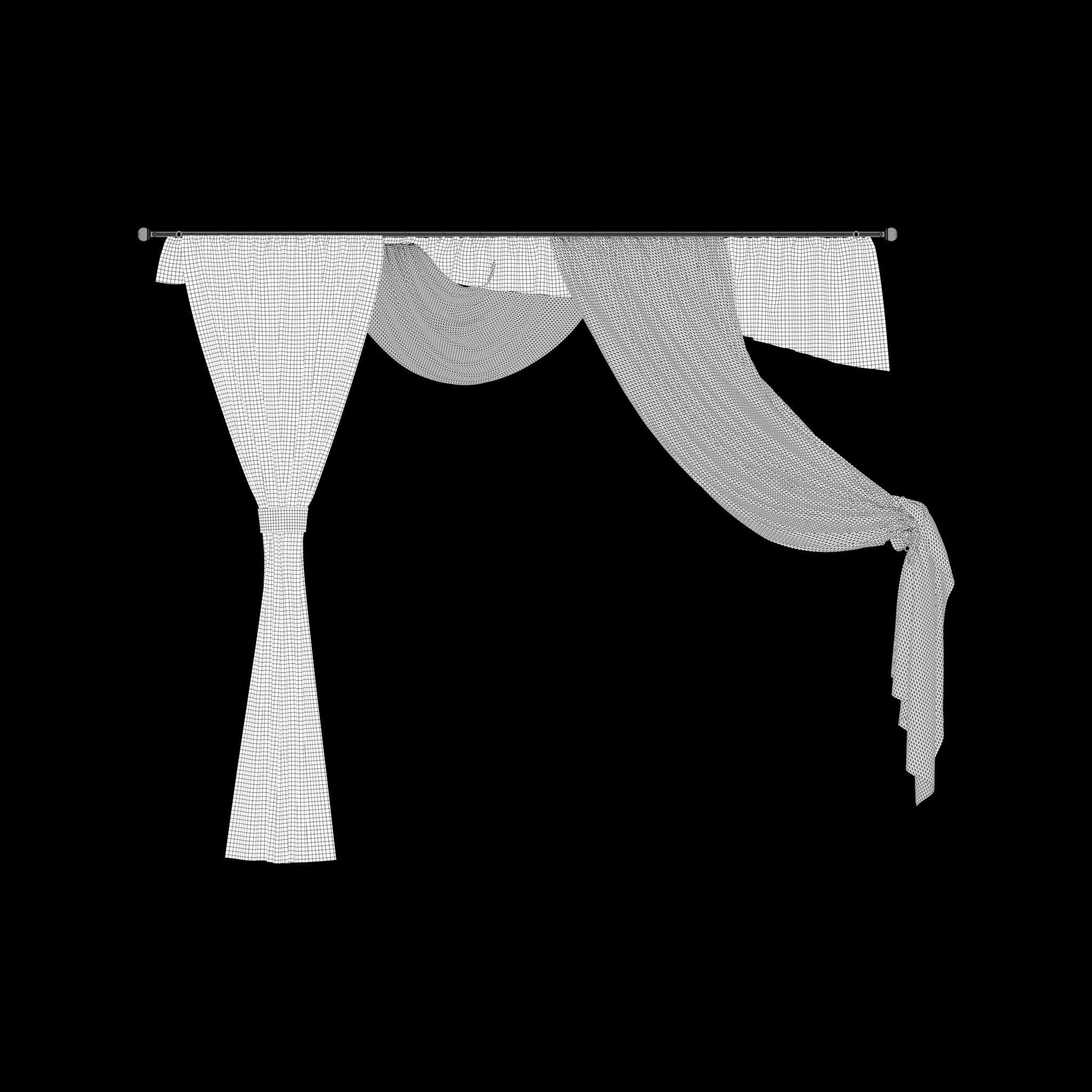 Window Curtains Free low-poly 3D model_11