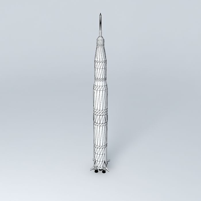 Saturn V space rocket Free 3D model_4