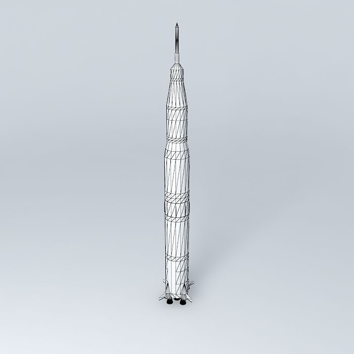 Saturn V space rocket Free 3D model_3