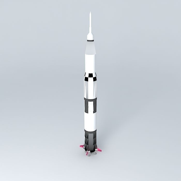 Saturn V space rocket Free 3D model_1