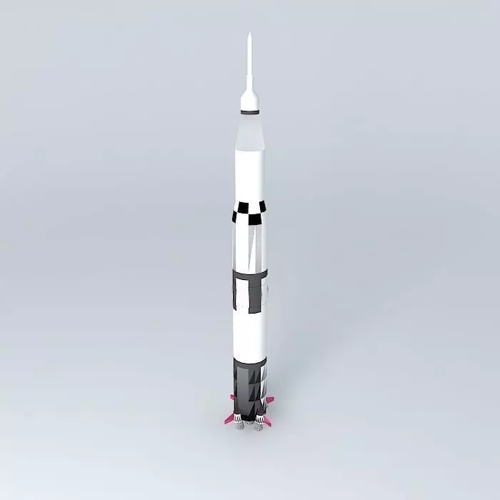 Saturn V space rocket Free 3D model_0