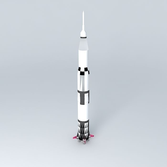 Saturn V space rocket Free 3D model_2