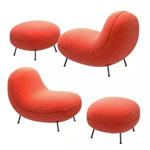 ba baba pouf fabric chair by jot jot  3d model