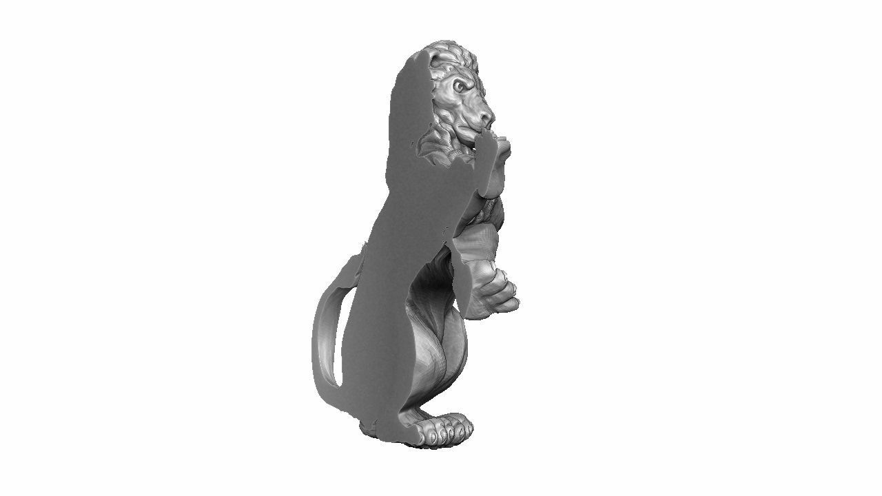 Lion relief 3D print model_8