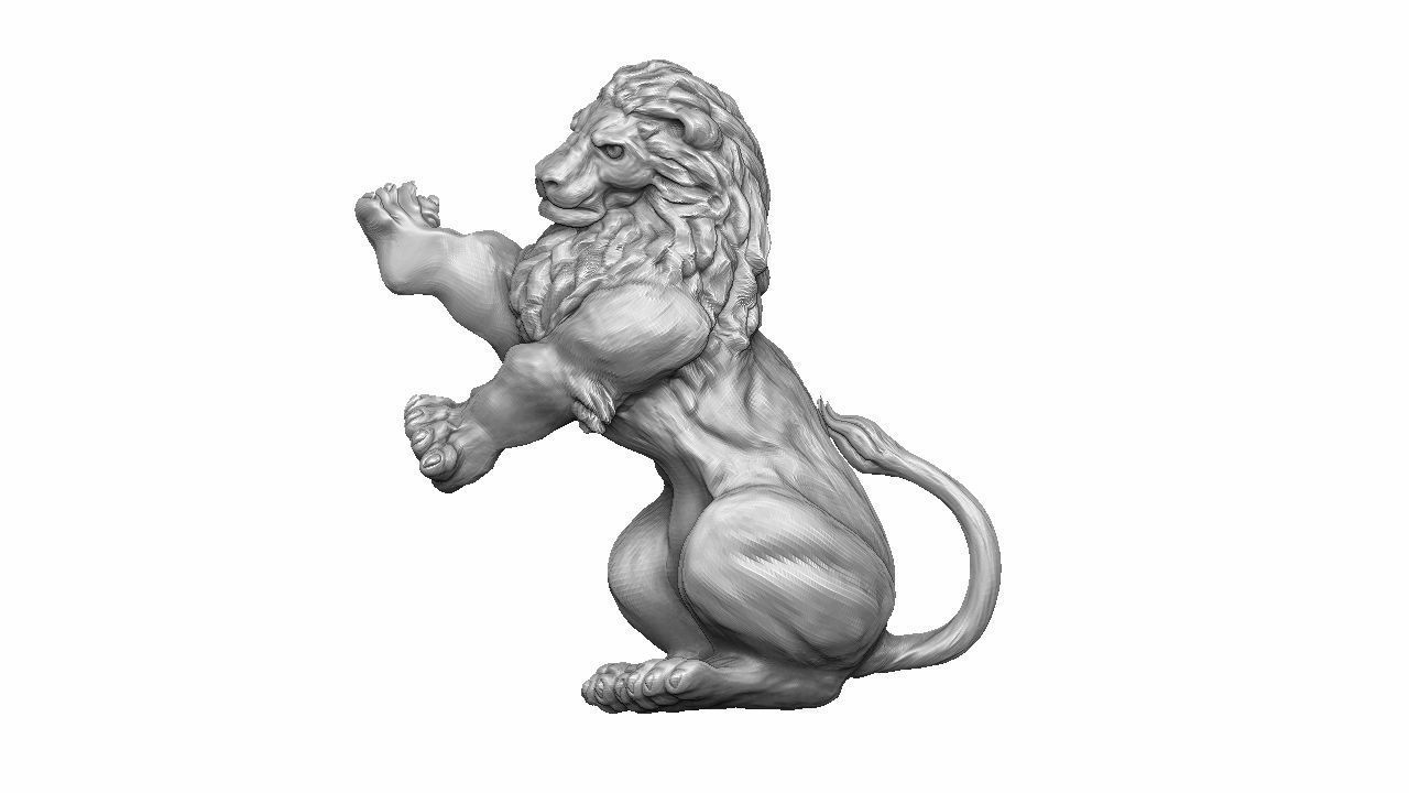Lion relief 3D print model_5