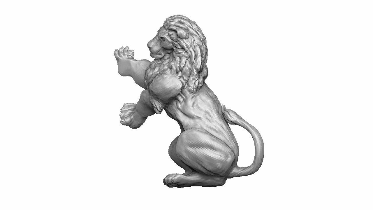 Lion relief 3D print model_4