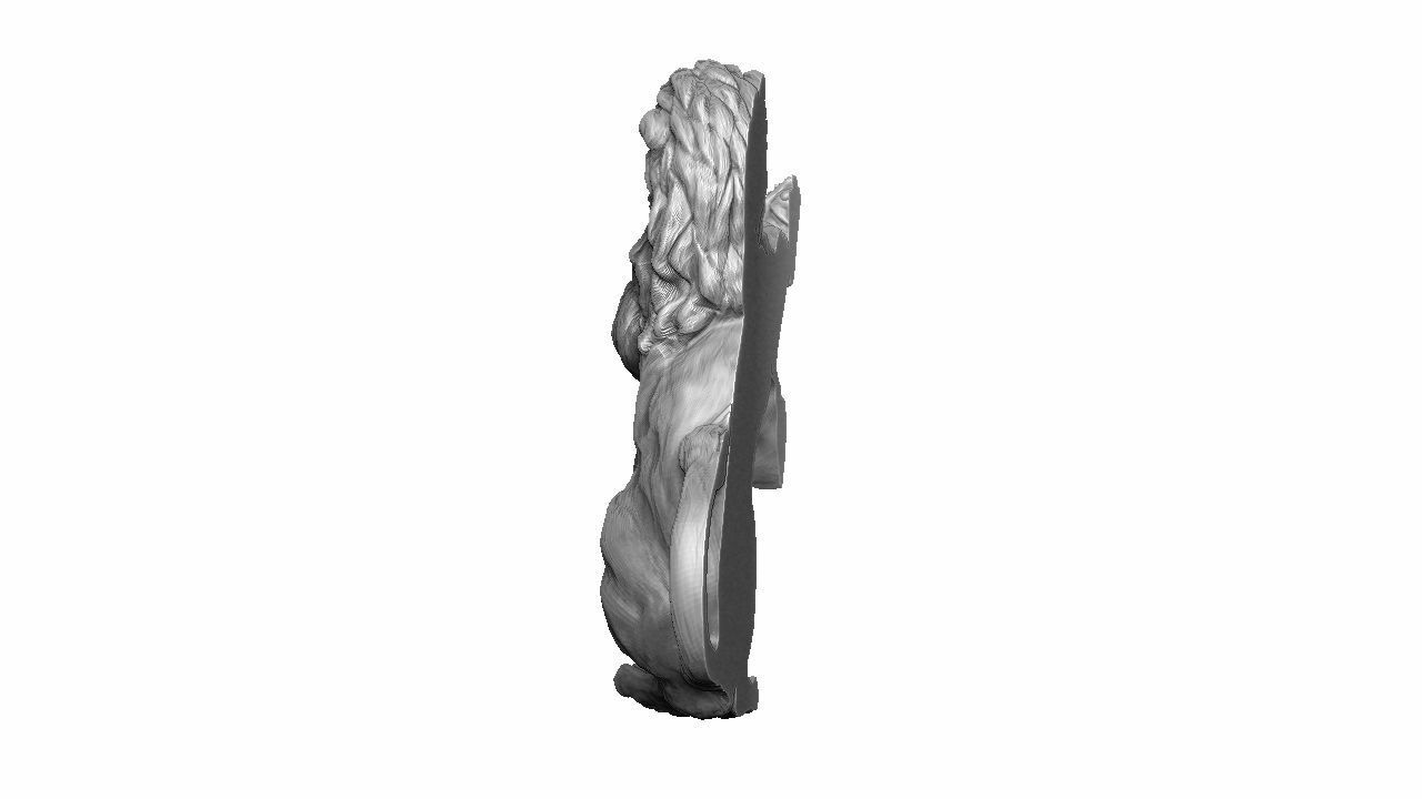 Lion relief 3D print model_11