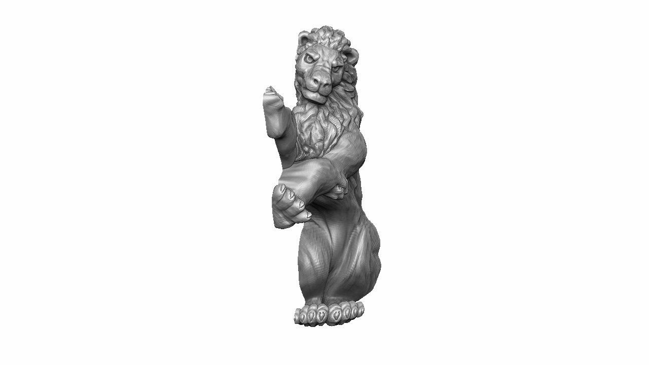Lion relief 3D print model_7