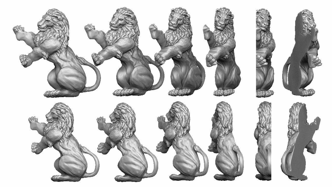 Lion relief 3D print model_3