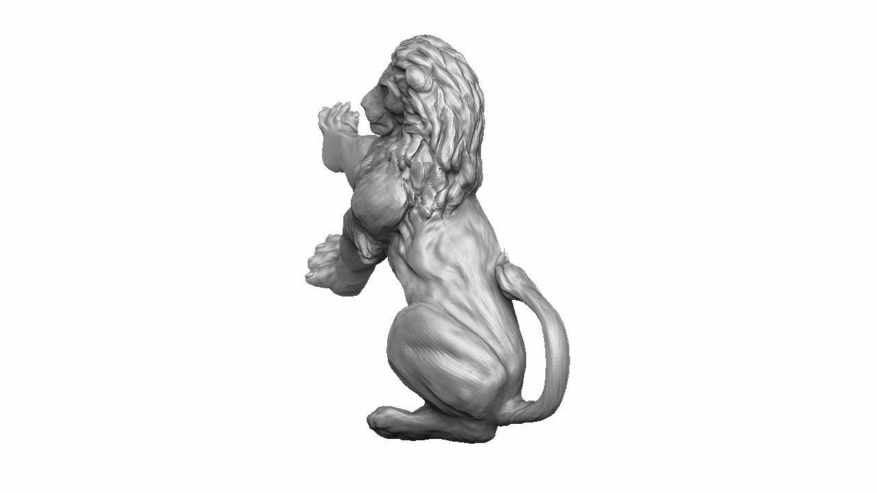 Lion relief 3D print model_12