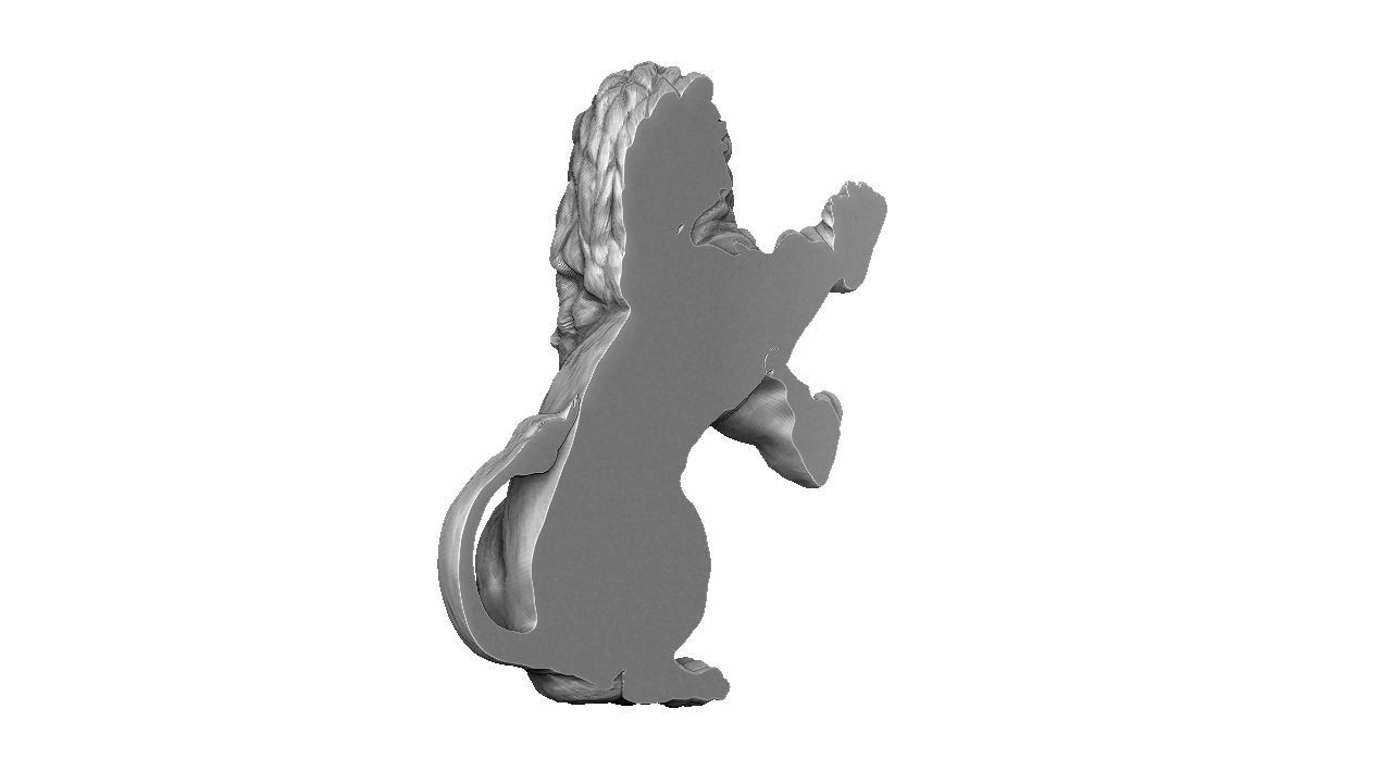 Lion relief 3D print model_10