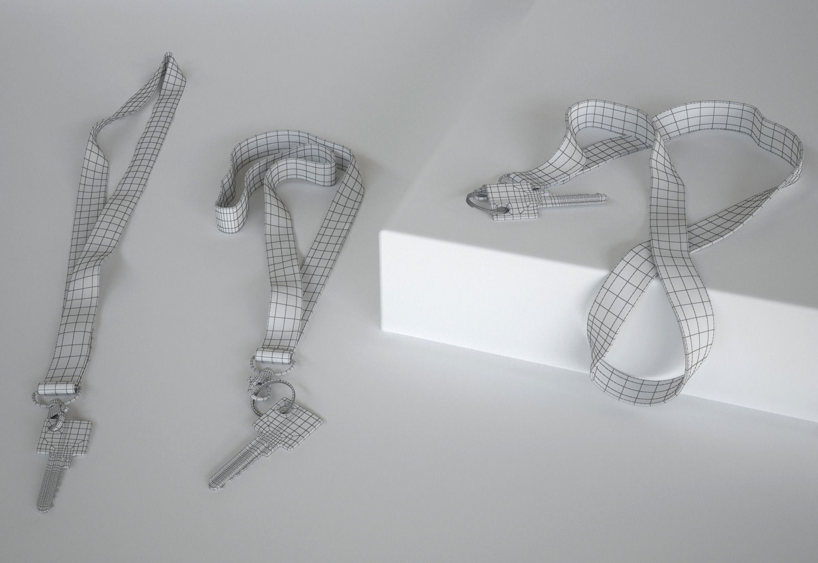 Key with Keychain 3D model_9