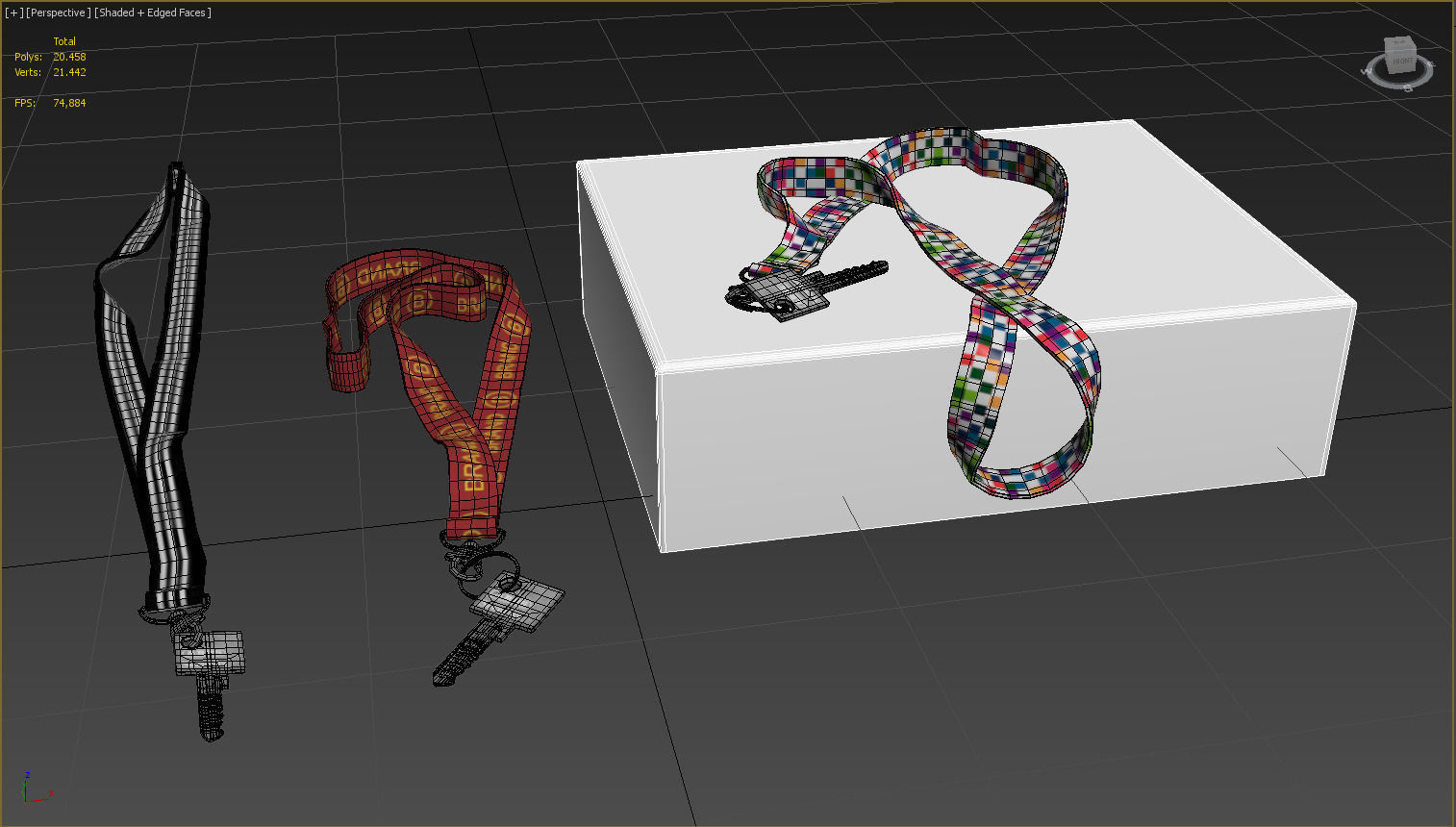 Key with Keychain 3D model_10