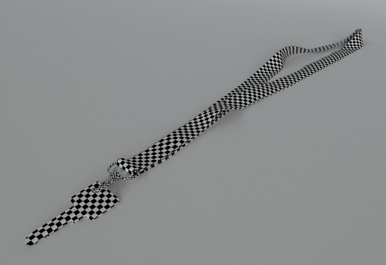 Key with Keychain 3D model_6