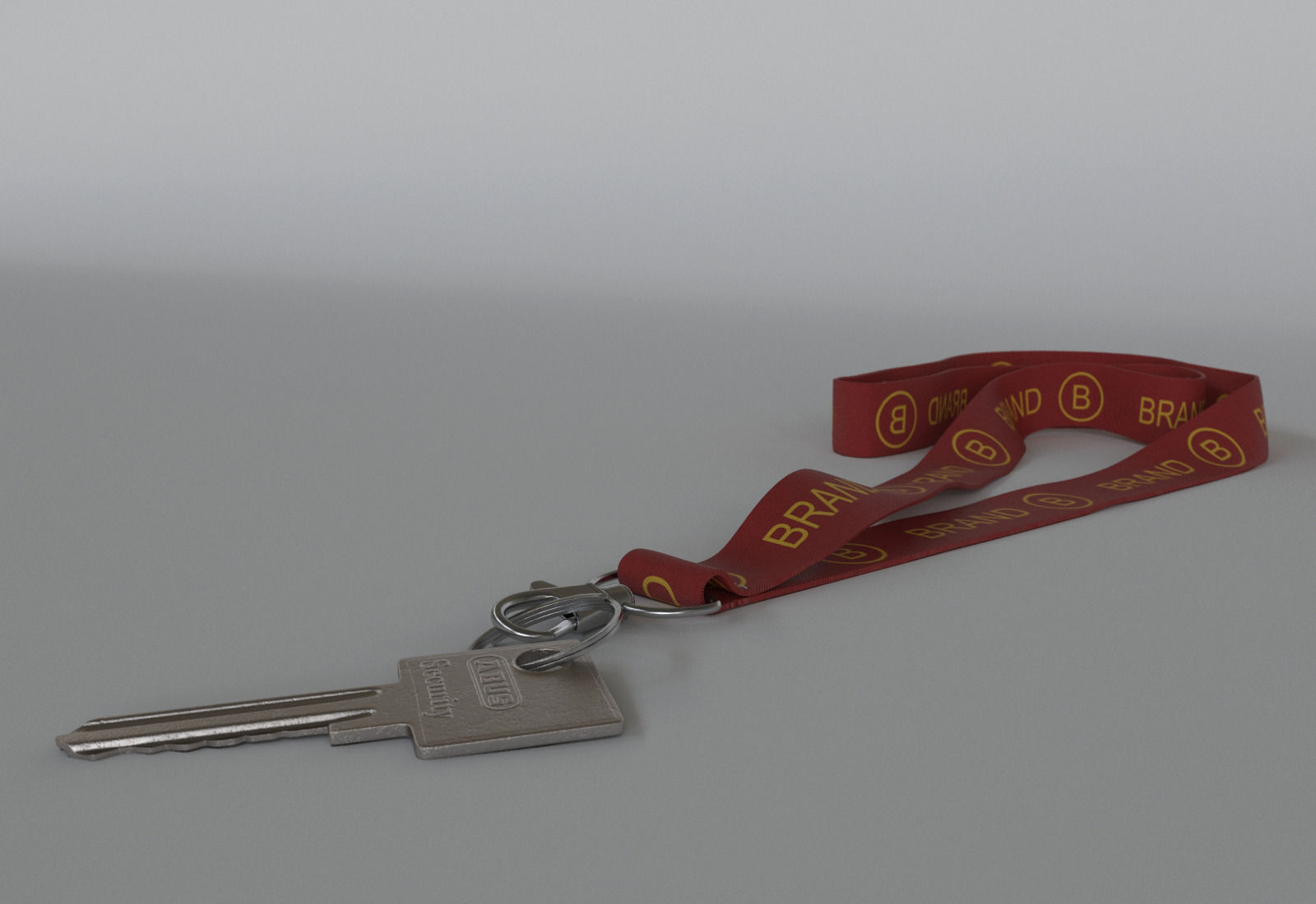 Key with Keychain 3D model_3