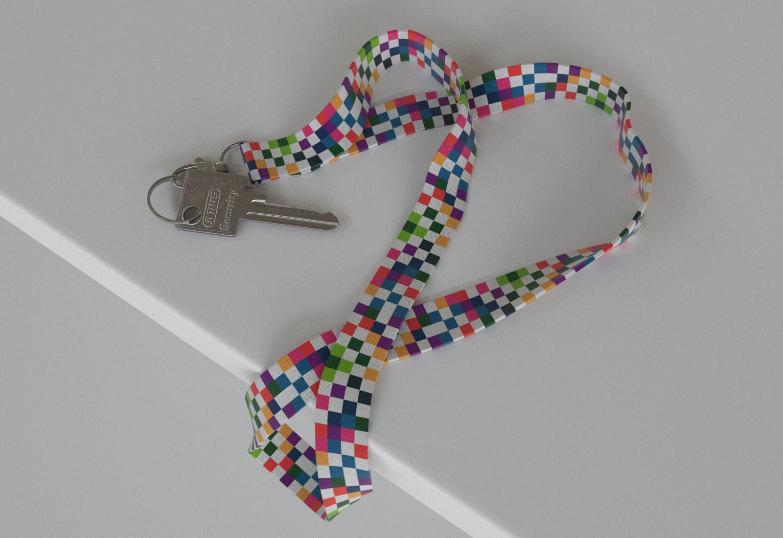 Key with Keychain 3D model_1
