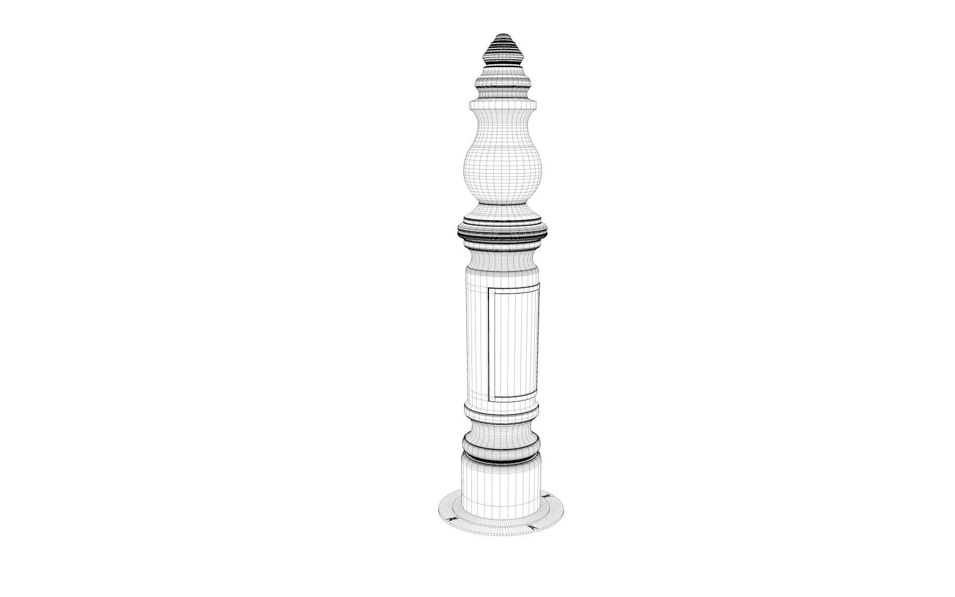 Decorative Steel Bollard Post 3D model_3