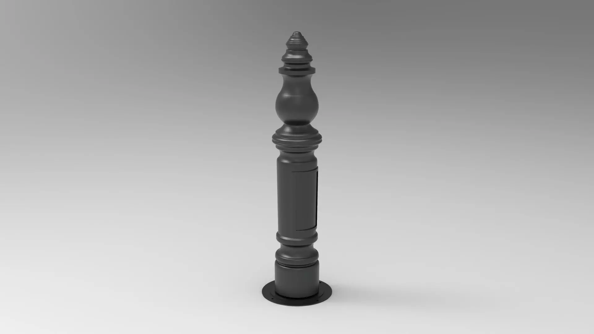 Decorative Steel Bollard Post 3D model_0