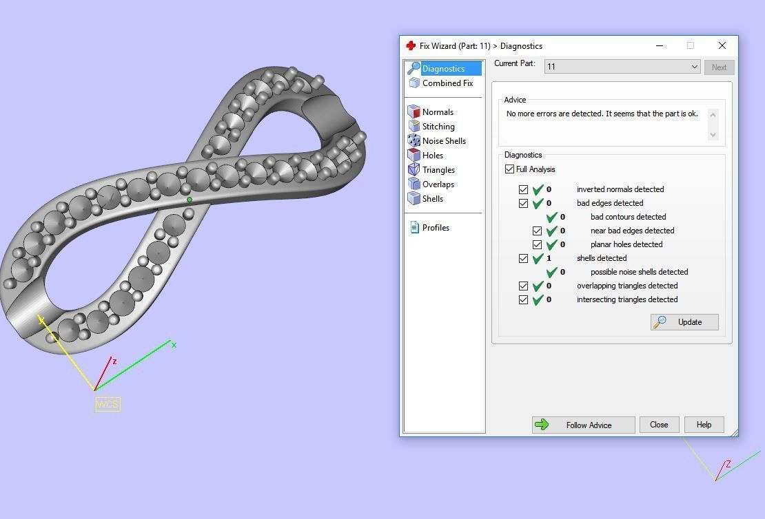 Bracelet 1 infinity cuff with diamonds 3D print model_11