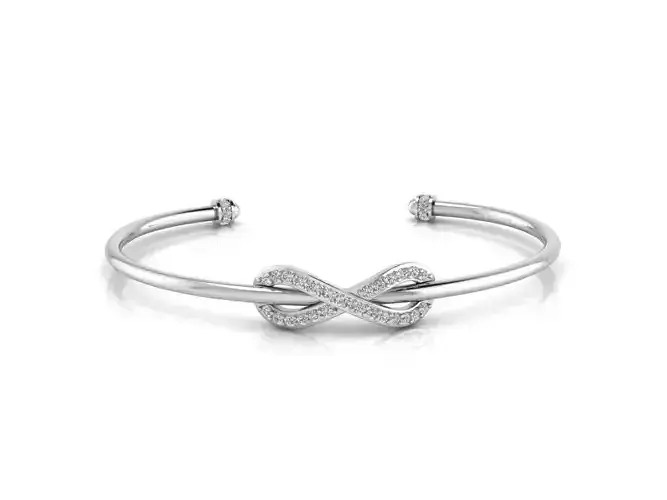 Bracelet 1 infinity cuff with diamonds 3D print model