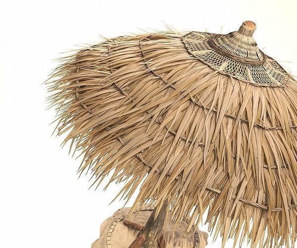 Beach Thatched Umbrella 3D model 6