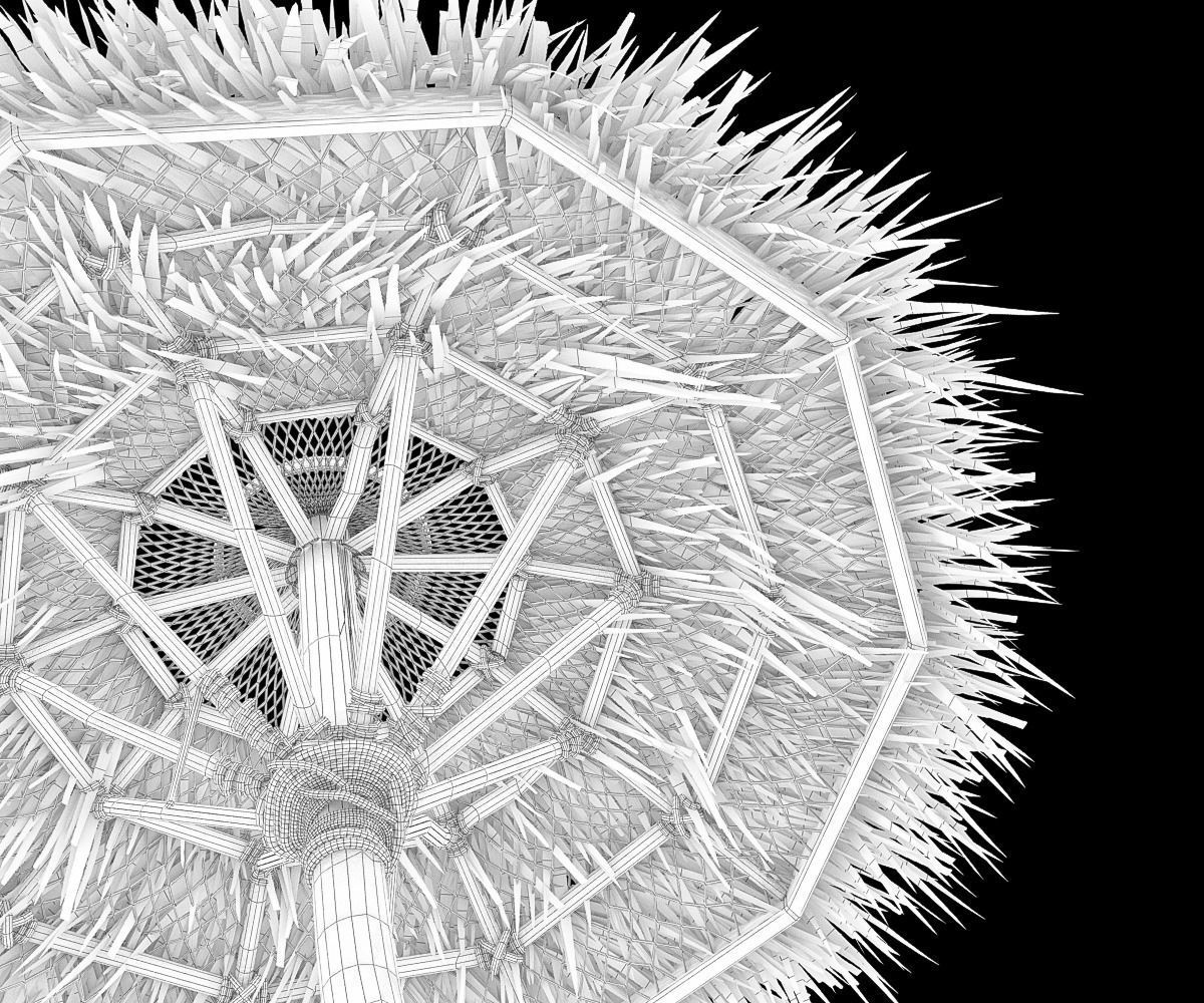 Beach Thatched Umbrella 3D model_6