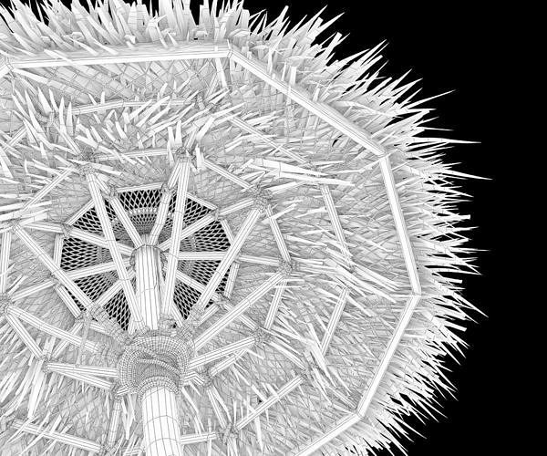Beach Thatched Umbrella 3D model 7