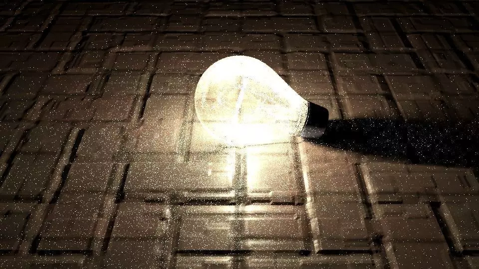 Light Bulb on Floor Low-poly 3D model_0
