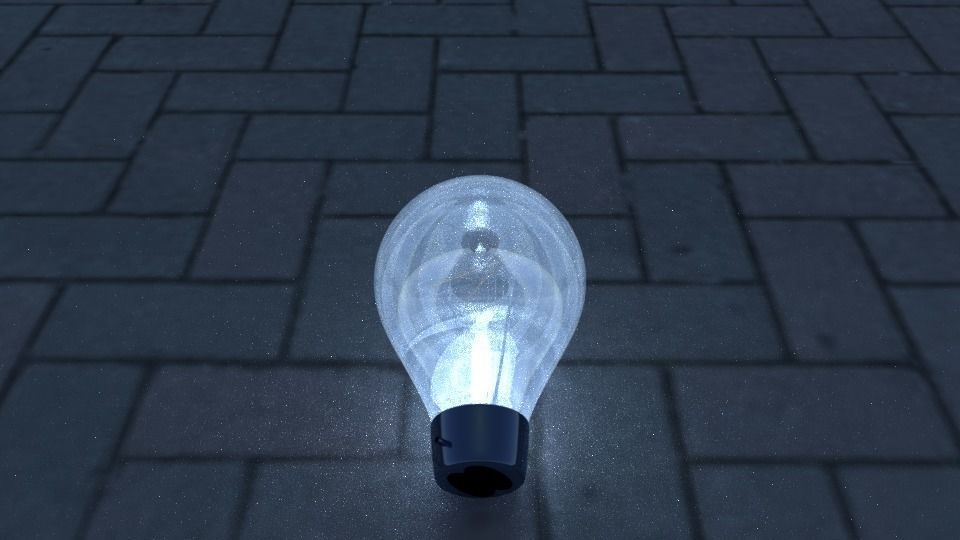 Light Bulb on Floor Low-poly 3D model_4
