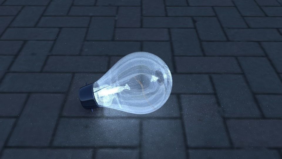 Light Bulb on Floor Low-poly 3D model_3
