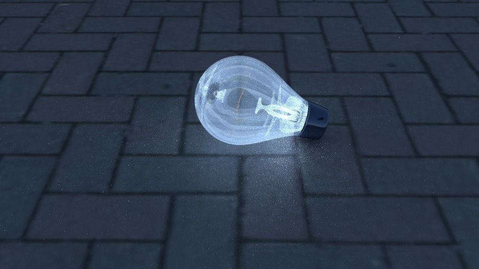 Light Bulb on Floor Low-poly 3D model_1