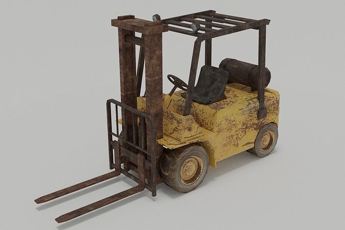 Old Forklift Low-poly 3D model