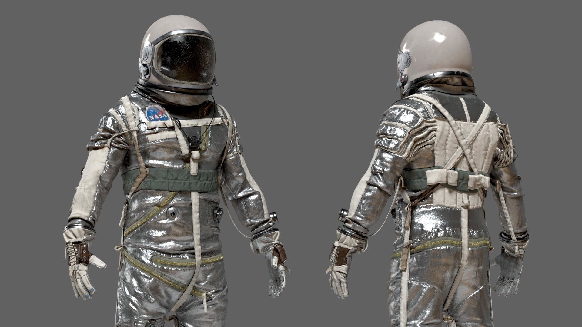 SPACESUIT Silver Mercury Navy Mark IV 3D model_3