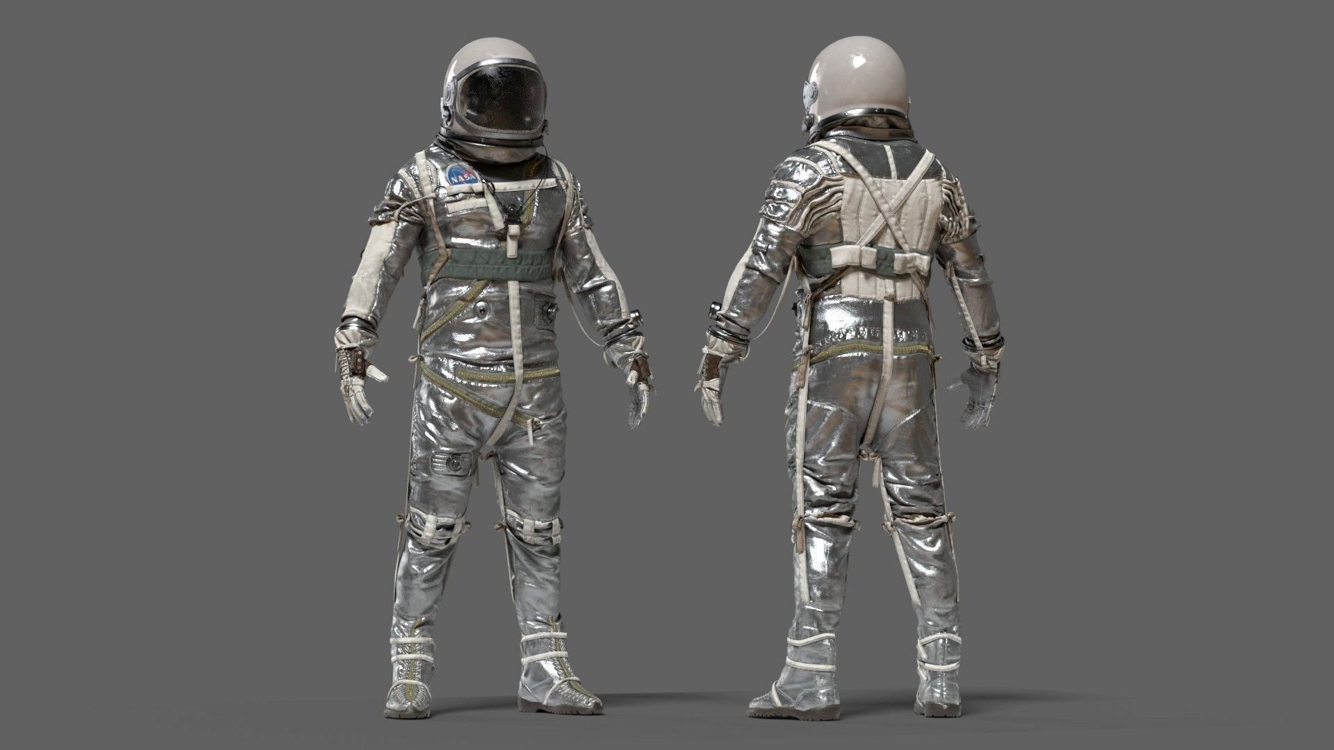 SPACESUIT Silver Mercury Navy Mark IV 3D model_2