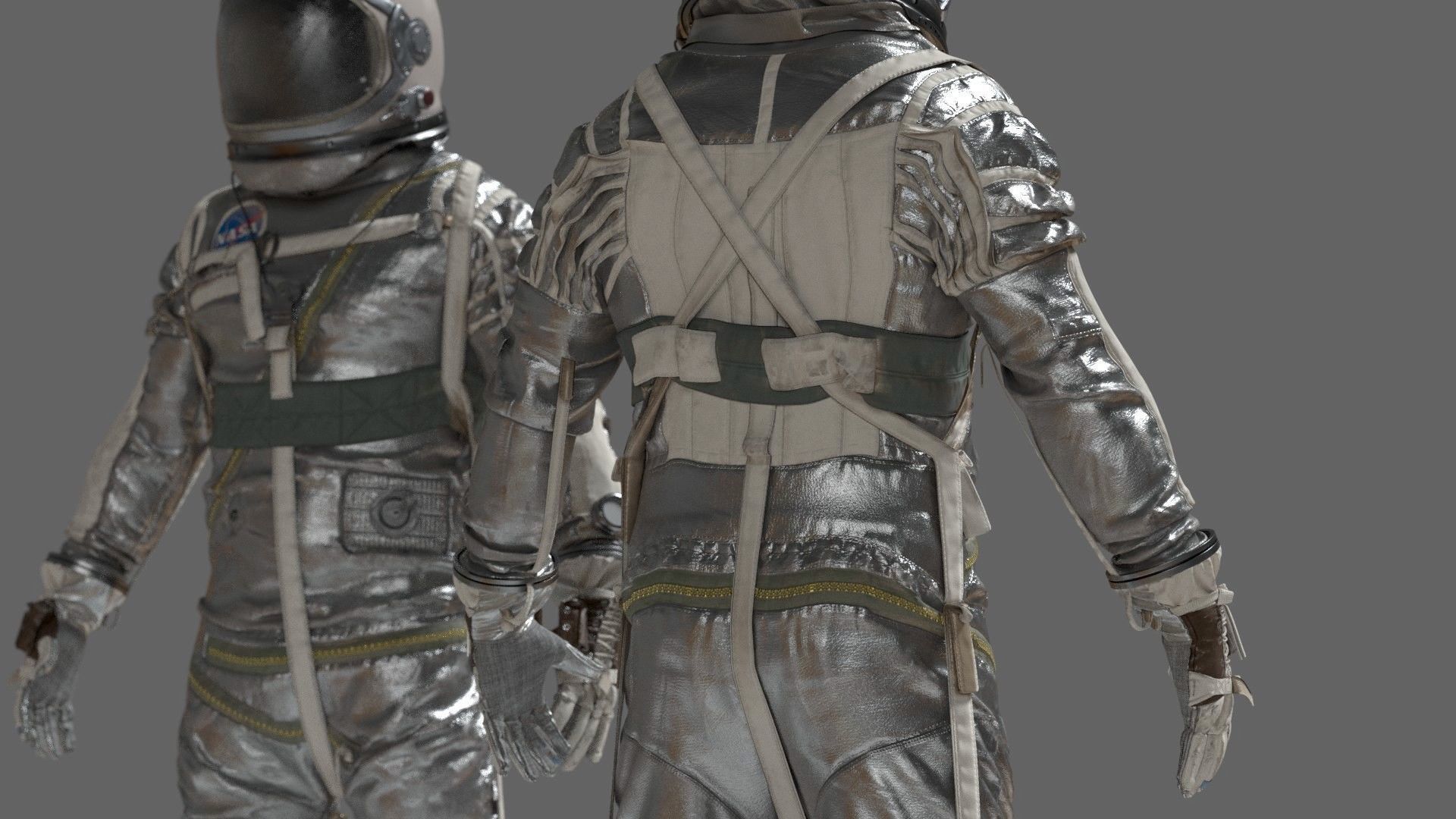 SPACESUIT Silver Mercury Navy Mark IV 3D model_10