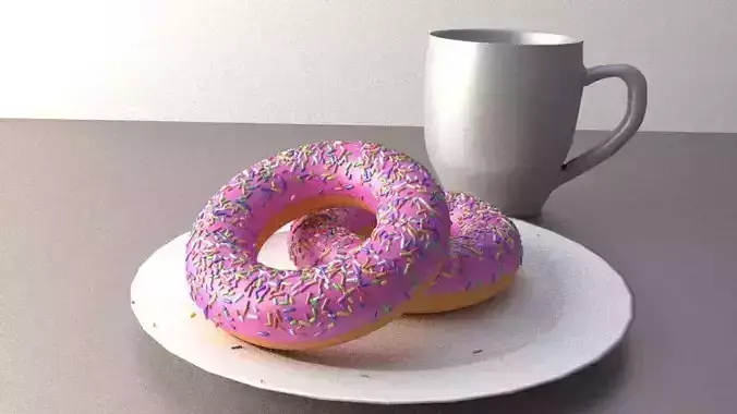 2 Donuts And Mug
