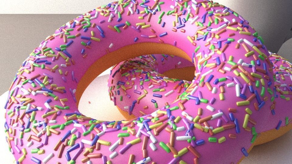 2 Donuts And Mug Low-poly 3D model_5