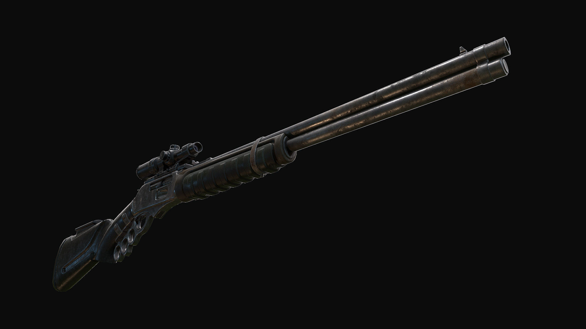 Winchester sniper rifle Low-poly 3D model_4