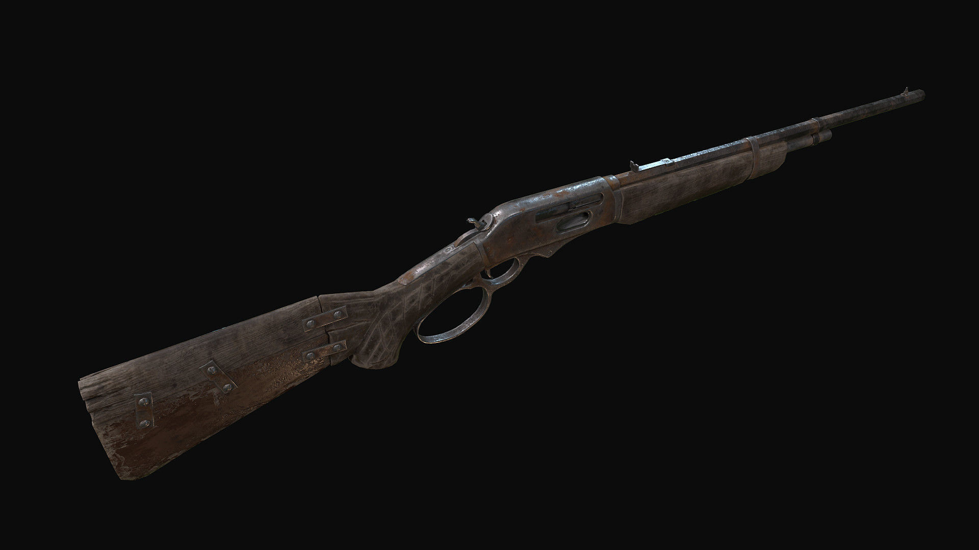 Winchester sniper rifle Low-poly 3D model_8