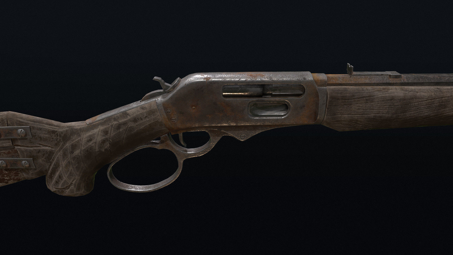 Winchester sniper rifle Low-poly 3D model_2