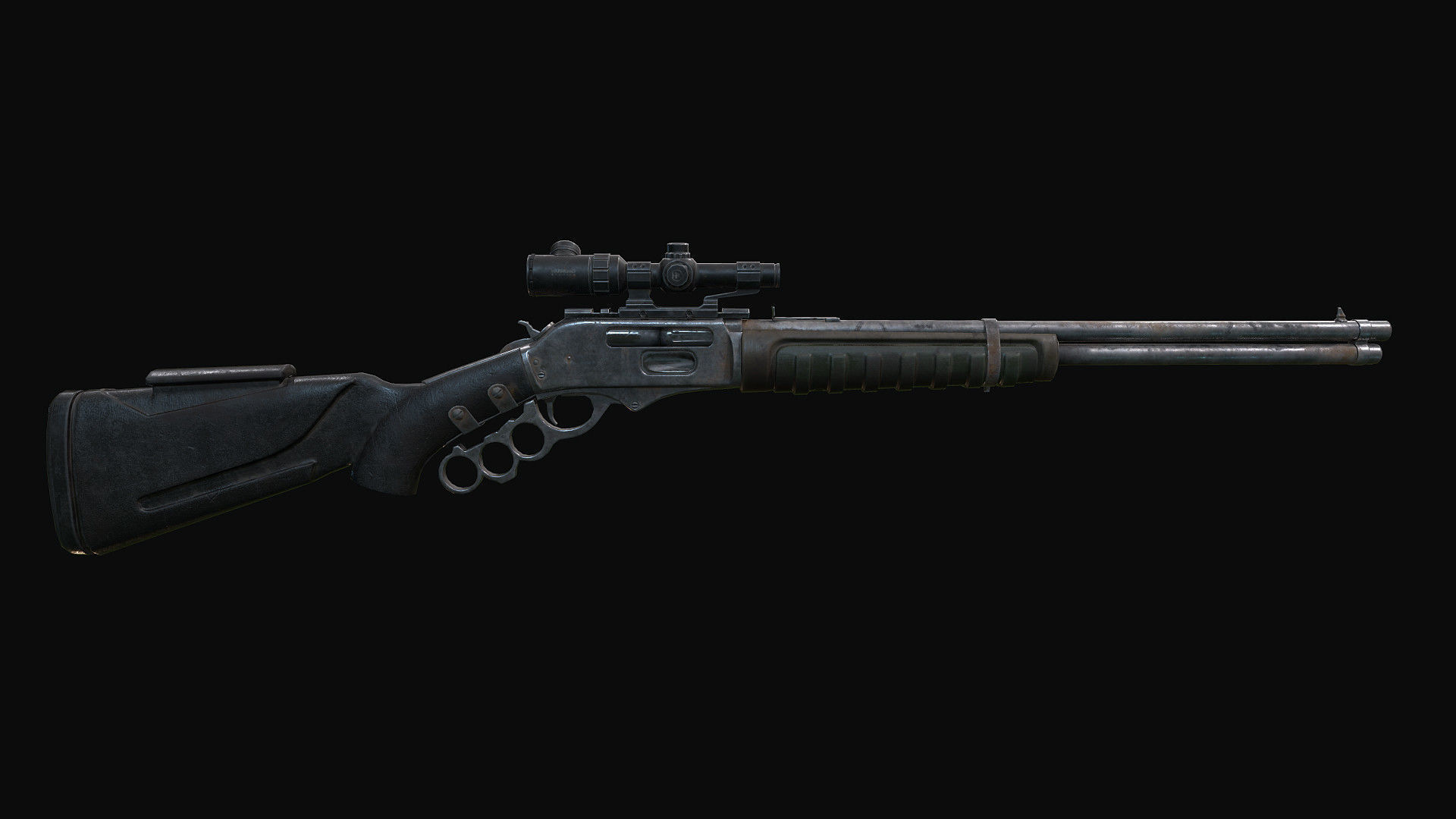 Winchester sniper rifle Low-poly 3D model_6