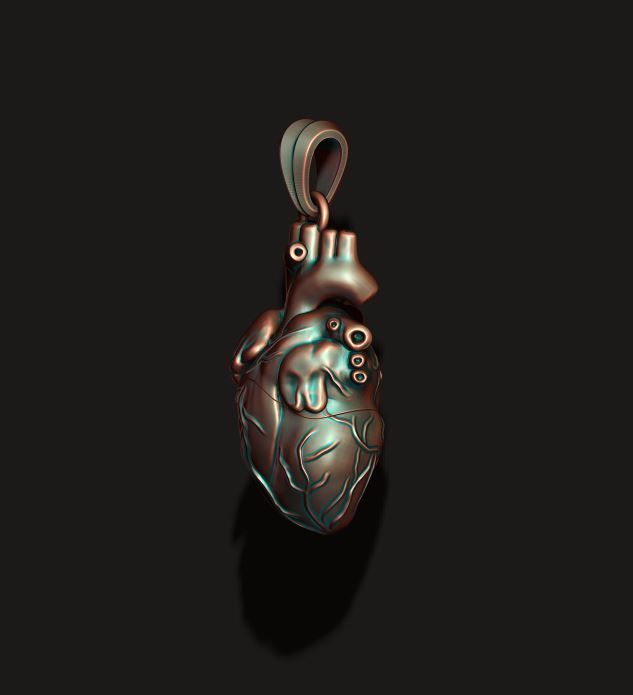 heart pendant 3D print model_4
