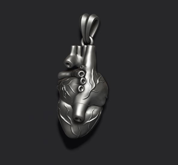 heart pendant 3D print model_5