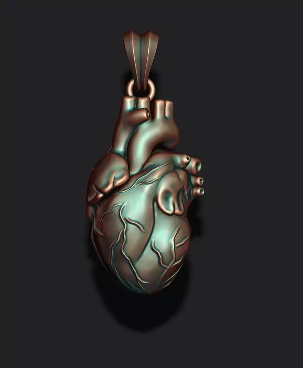 heart pendant 3D print model_0